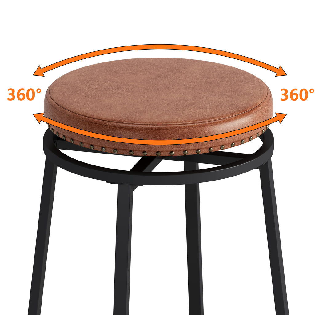 3-Drawer Long Dining Table Set with Power Outlets, Bar Kitchen Table Set with Circular PU Stools, Easy Assemble,Brown - Grand Goldman Shop