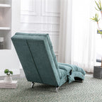 Ergonomic Electric Massage Chaise Lounge with Remote Control, Teal Linen Upholstery, 5 Modes for Relaxation - Grand Goldman Shop