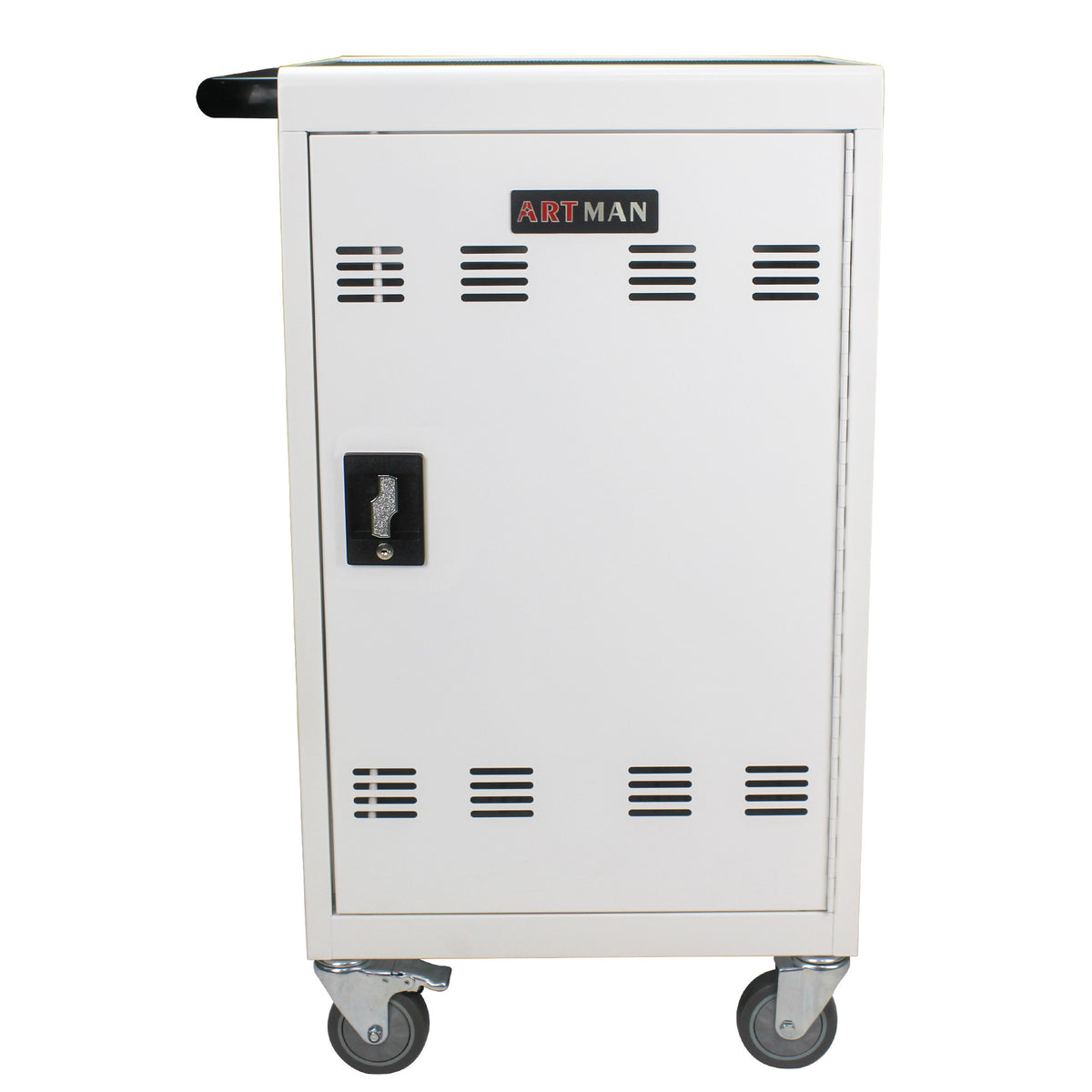 30+2 Bay Mobile School Charging Cart Station for Chromebook, Tablet and Laptop Computer with Power Strip Included - White | P
