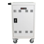 30+2 Bay Mobile School Charging Cart Station for Chromebook, Tablet and Laptop Computer with Power Strip Included - White | P
