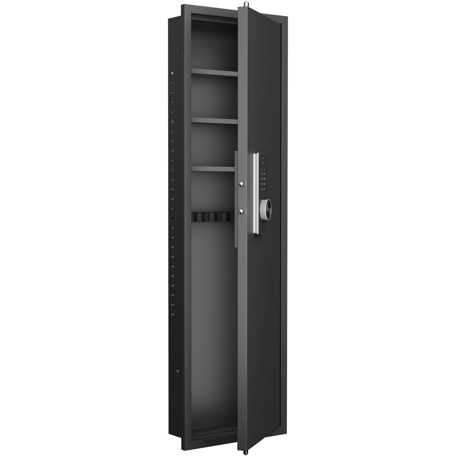 53' Fingerprint Touch Panel In-Wall Safe,Hidden Wall Gun Safe for Rifles with Adjustable Shelves,Assembled Storage Multifunct