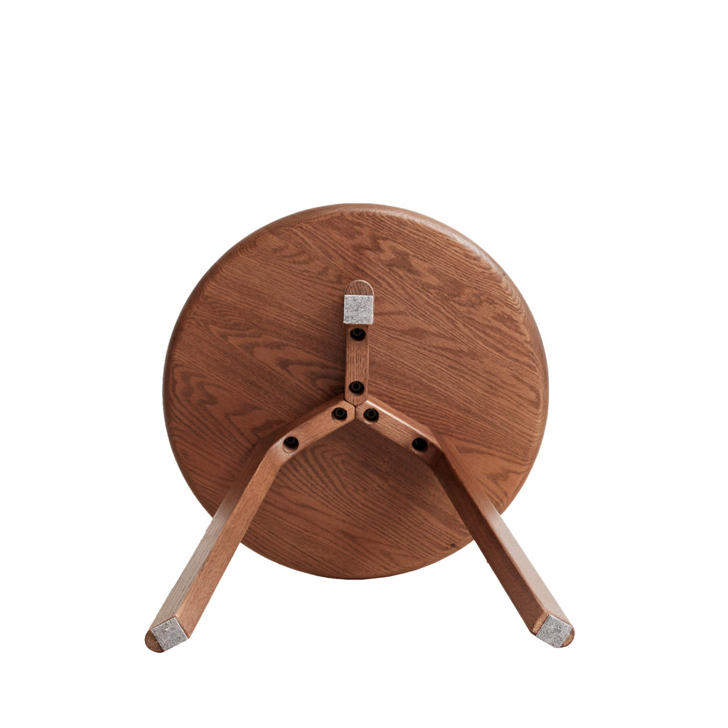 Solid Oak Round End Table - Versatile Coffee Table/Night Stand in Walnut Finish, Easy Assembly - Grand Goldman Shop