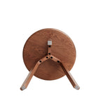 Solid Oak Round End Table - Versatile Coffee Table/Night Stand in Walnut Finish, Easy Assembly - Grand Goldman Shop