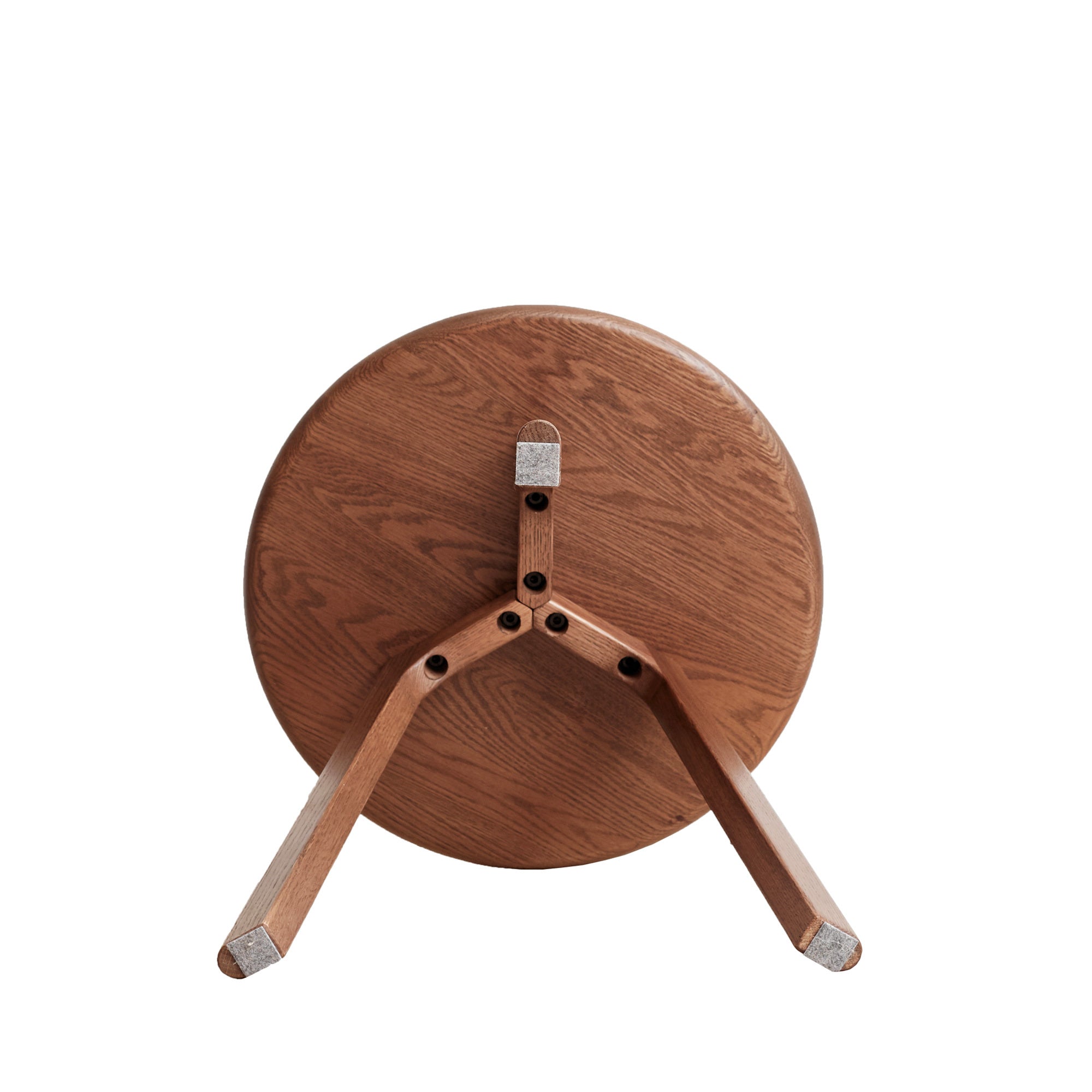Solid Oak Round End Table - Versatile Coffee Table/Night Stand in Walnut Finish, Easy Assembly - Grand Goldman Shop