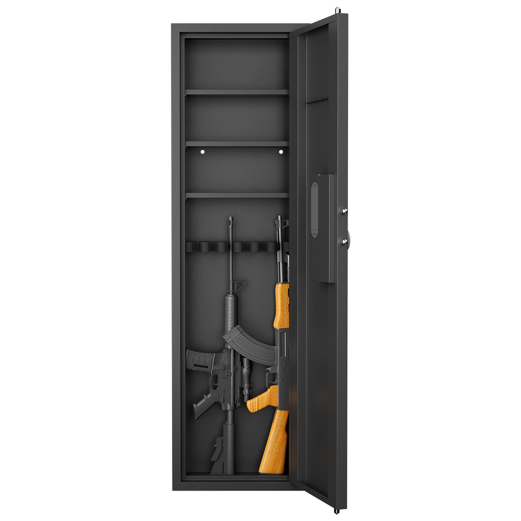 53' Passwod Touch Panel In-Wall Safe,Hidden Wall Gun Safe for Rifles with Adjustable Shelves,Assembled Storage Multifunctiona