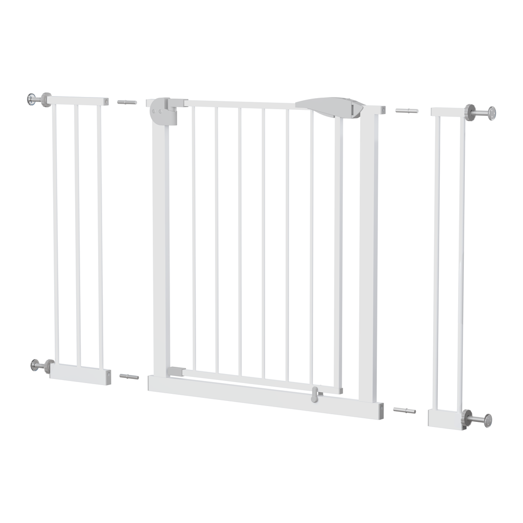 2 Pack 29.5-44.1' Wide Baby Gate for Stairs, Dog Gate Indoor for Doorways, No Drilling Pressure Mounted Pet Gates for Kids, E