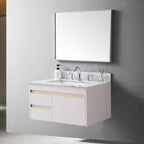 Montary 31inch bathroom vanity top stone carrara gold  new style tops with rectangle undermount ceramic sink  and back splash with 3 faucet hole  for bathrom cabinet - Grand Goldman Shop
