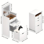 Dressing Table and Stool, 3-in-1 Multifunctional Dressing Table Set, Featuring Three-color Lighting Modes, HD Mirror, Two Sliding Drawers, and a Hidden Storage Stool - Grand Goldman Shop