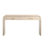 TREXM Unique Retro Silhouette Console Table with Open Style, Two Top Drawers for Entrance, Dinning Room, Living Room (Natural Wood Wash) - Grand Goldman Shop