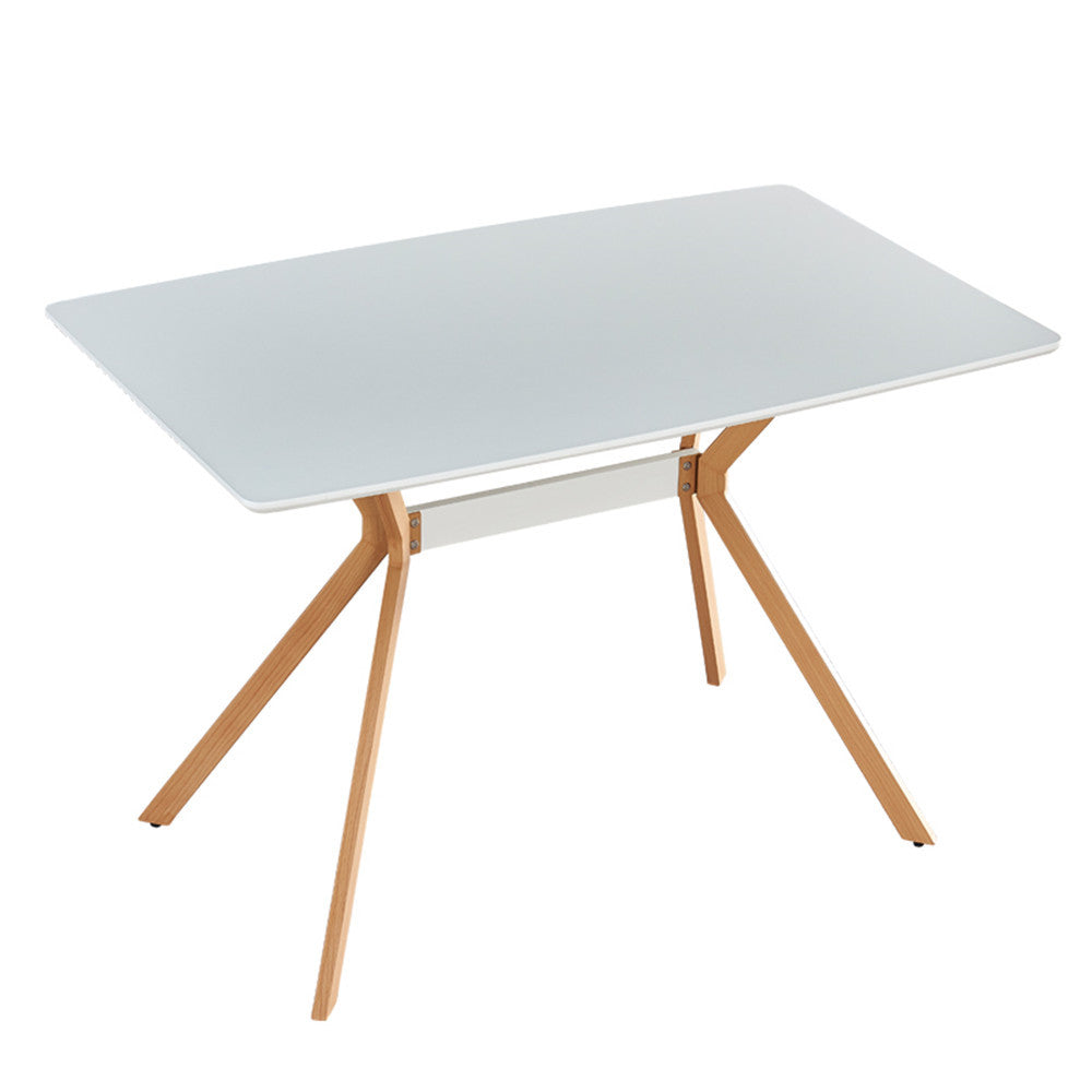 Modern Minimalist StyleDining Table MDF Anti-Scratch Top Metal Shelf Metal Heat Transfer Legs Leveling Feet For Dining Room Kitchen Office Table X 1(White) - Grand Goldman Shop