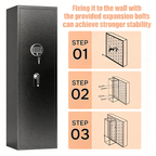 Stylish 57' High Large Capacity Mechanical Gun Safe for Rifles & Handguns, Digital Password Lock, Built-In Independent Lock B
