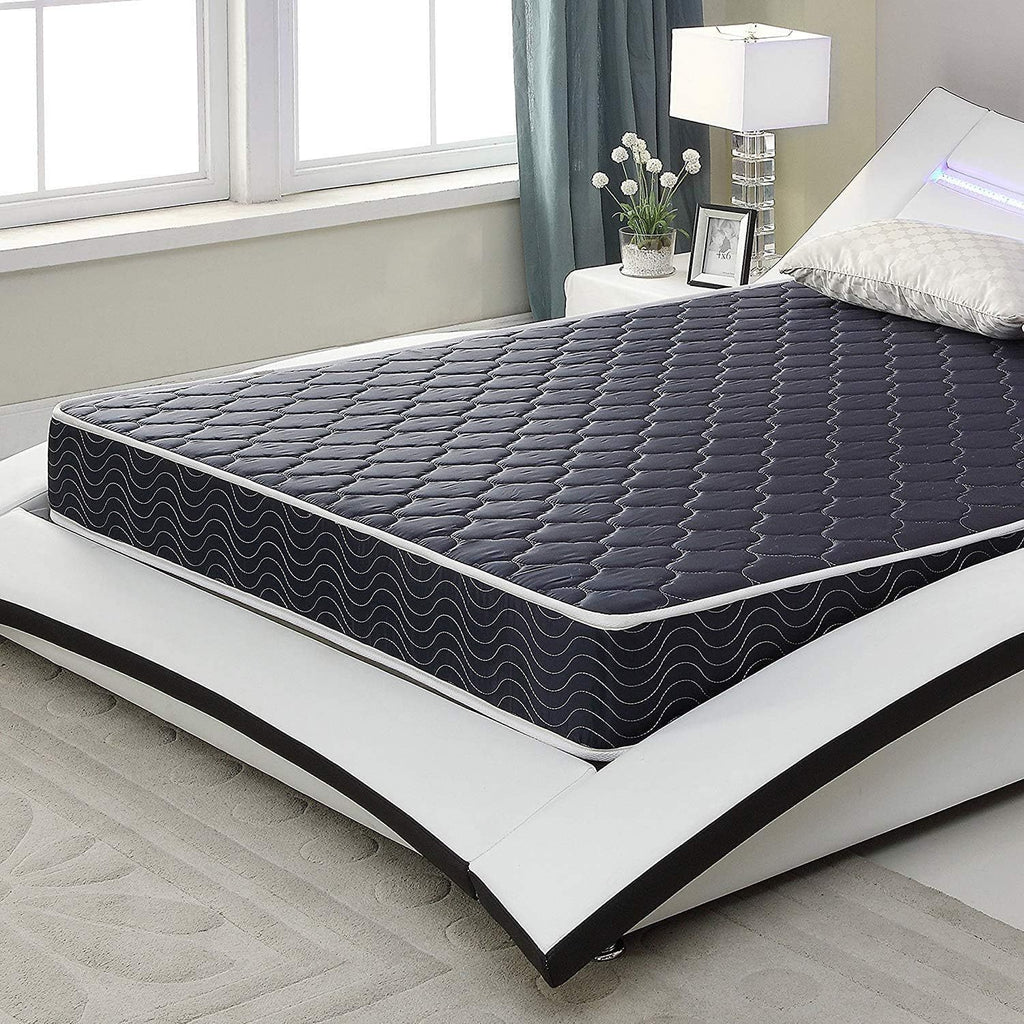 6-inch waterproof  high-density foam mattress with navy blue diamond-quilted breathable fabric. Quilting ensures both style and airflow for cool sleep.Full size(Ship randomly with black edge or white) - Grand Goldman Shop