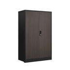 Black Metal Storage Cabinet with Locking Doors and Adjustable Shelf, Folding Filing Cabinet for Home Office, School, Garage, 