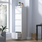 SteelCraft Pro 5 Drawer Metal Vertical File Cabinet with Lock in White for A4 Legal/Letter Size - Grand Goldman