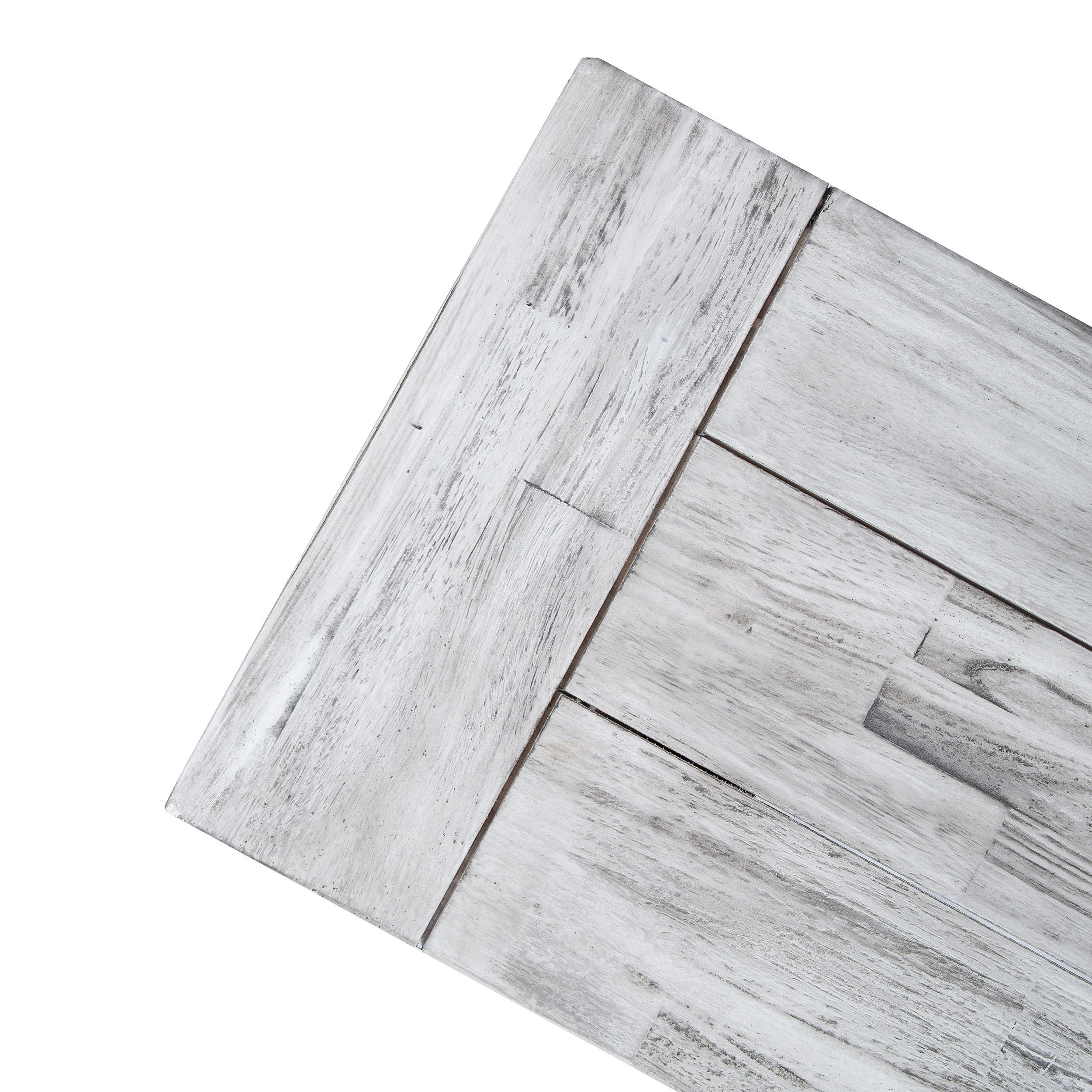 Tranquilizer Outdoor Acacia Wood Bench with Slat Panel Design, Sandblasted Light Gray + Black - Grand Goldman Shop