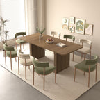 Modern Dining Table for 6-10 People, Wood Kitchen Table with Double Robust Pedestal, Wooden Dinner Table for Dining Room - Grand Goldman Shop