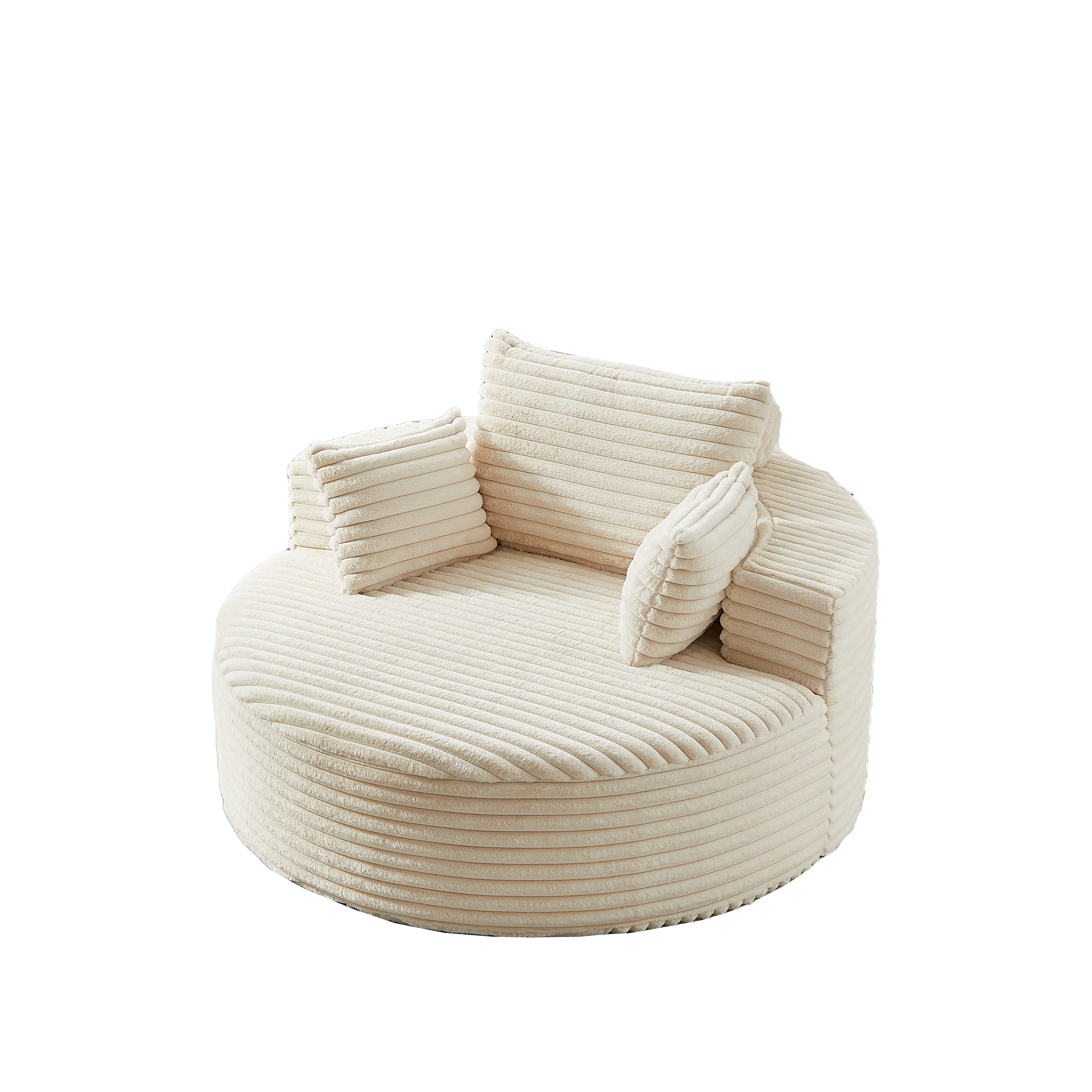55'L Corduroy Sponge single sofa,No Assembly Required,Fluffy Modern Sleeper Chair for Living room, Bedroom, Lounge and Projection Room(Not a swivel chair.) - Grand Goldman Shop