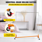 Z Rack, Industrial Grade Z Base Garment Rack, Height Adjustable Rolling Z Garment Rack, Sturdy Steel Z Base Clothing Rack w/ Lockable Casters for Home Garment Store Display Commercial Use Orange - Grand Goldman Shop