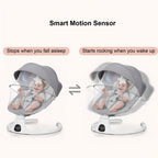 Baby Swing Infant Swing Electric Toddler Baby Rocker Portable for Newborn Boy Girl, 5 Natural Motion Speeds with Remote Contr