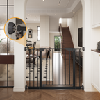 29.5-45.3' Wide Baby Gate with wall protector for Stairs, Dog Gate Indoor for Doorways, No Drilling Pressure Mounted Pet Gate