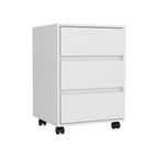 Three Drawers Bang, Filing Cabinet, Roller Blade Glide, White Finish | Premium Home Decor - Grand Goldman
