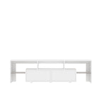 High gloss TV Stand with LED Lights for TVs up to 65'', Modern TV Console with Storage Cabinets for Living Room - Grand Goldman Shop