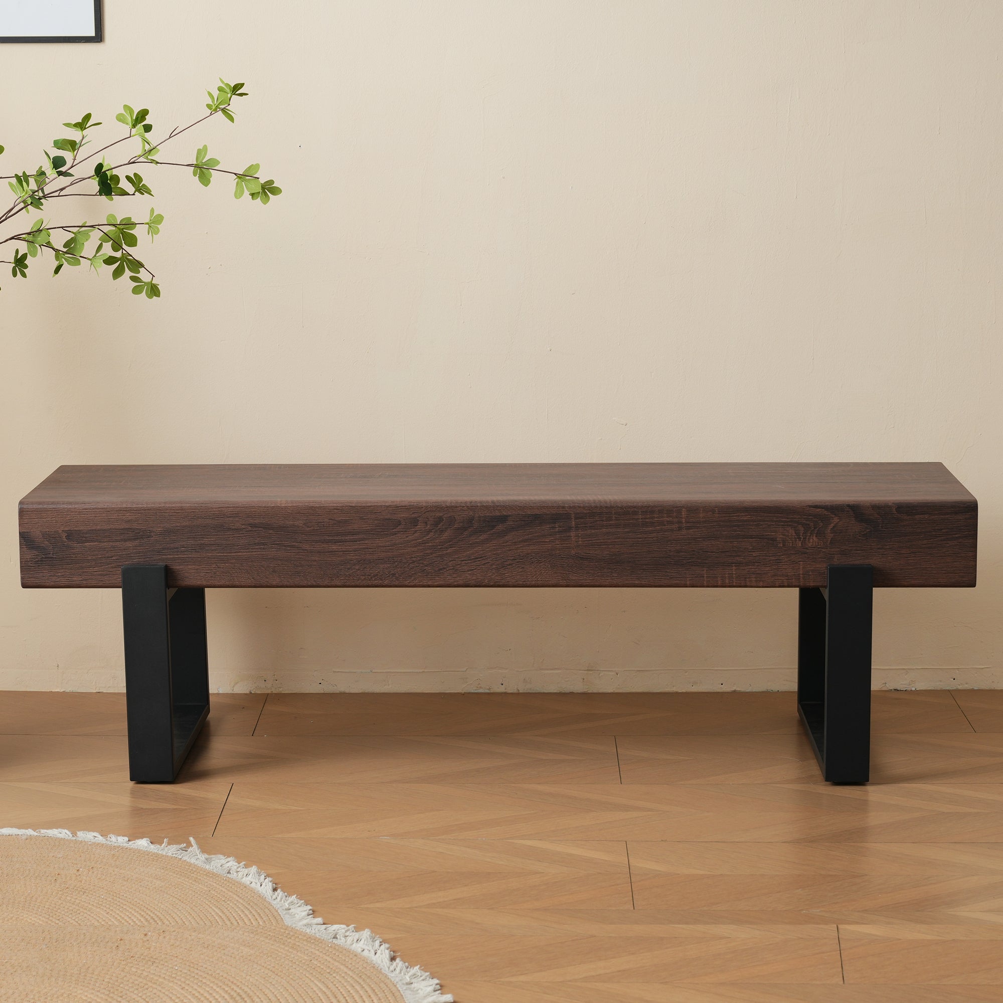 59' Dining Bench, Farmhouse Indoor Kitchen Table Benches, Bed Bench, Industrial Shoe Bench, Entryway Benches - Grand Goldman Shop