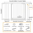 29.5-45.3' Wide Baby Gate with wall protector for Stairs, Dog Gate Indoor for Doorways, No Drilling Pressure Mounted Pet Gate
