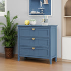 3-Drawer Cabinet for Bedroom, Living Room, or Study – Blue MDF American Furniture - Grand Goldman Shop