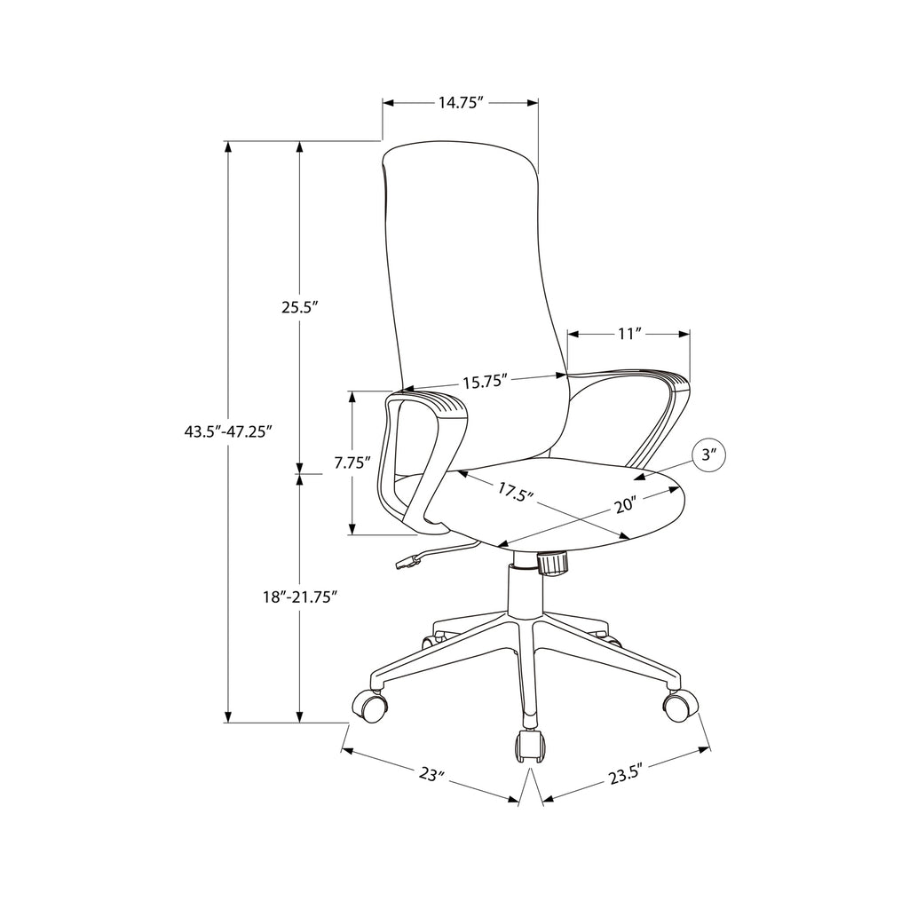 Contemporary Office Chair with Adjustable Height, Armrests, Swivel, Ergonomic Design in Black Fabric and Metal, Modern Work C
