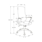 Contemporary Office Chair with Adjustable Height, Armrests, Swivel, Ergonomic Design in Black Fabric and Metal, Modern Work C