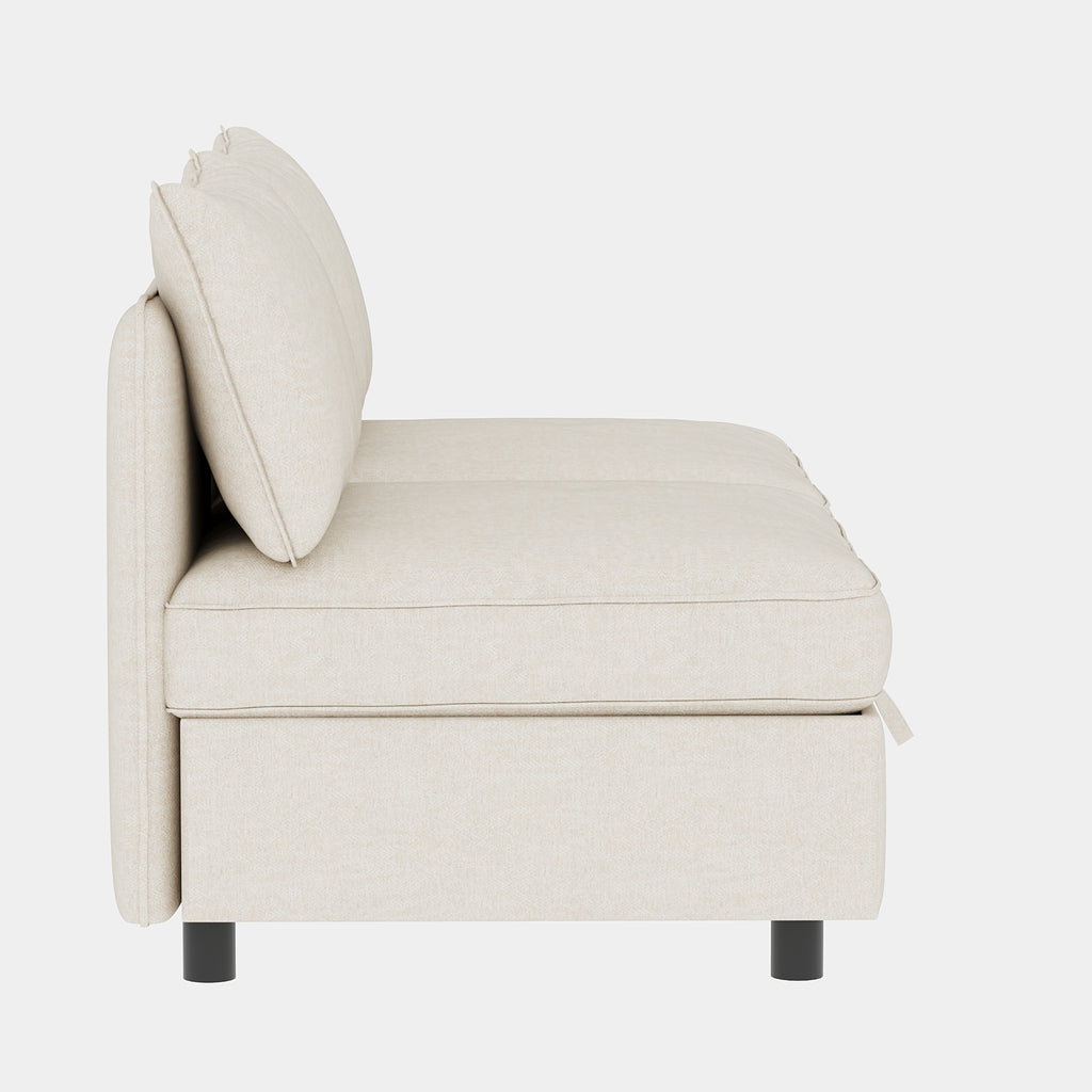 Armless Seat for Modular Sectional Sofa, Convertible Sofa Seat With Storage, Sleeper Sectional Sofa Set, Fabric Flexible Modular Combinations for Living Room(2PCS) - Grand Goldman Shop