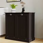Two-Compartment Tilt-Out Laundry Sorter Cabinet-Black - Grand Goldman Shop
