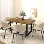 Rectangle extendable dining table for 6-10 people aged effect wood and black 160-200 cm - Grand Goldman Shop