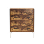 Industrial Style 4 Drawer Dresser,Rustic Brown Wood Storage Dresser Clothes Organizer with Sturdy Steel Frame, Chest with 4 Drawer, Storage Cabinet for Bedroom, Living Room - Grand Goldman Shop