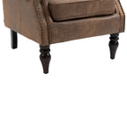 Modern Coffee Wood Frame Armchair with Sturdy Wood Legs and Microsuede Upholstery for Living Room - Grand Goldman Shop