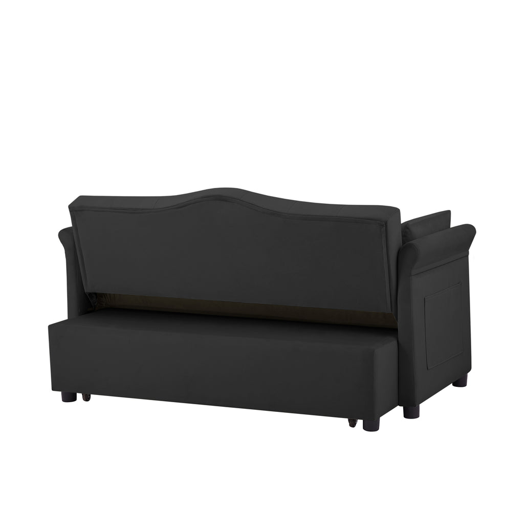 Black Velvet Sleeper Sofa Bed - Grand Goldman Shop