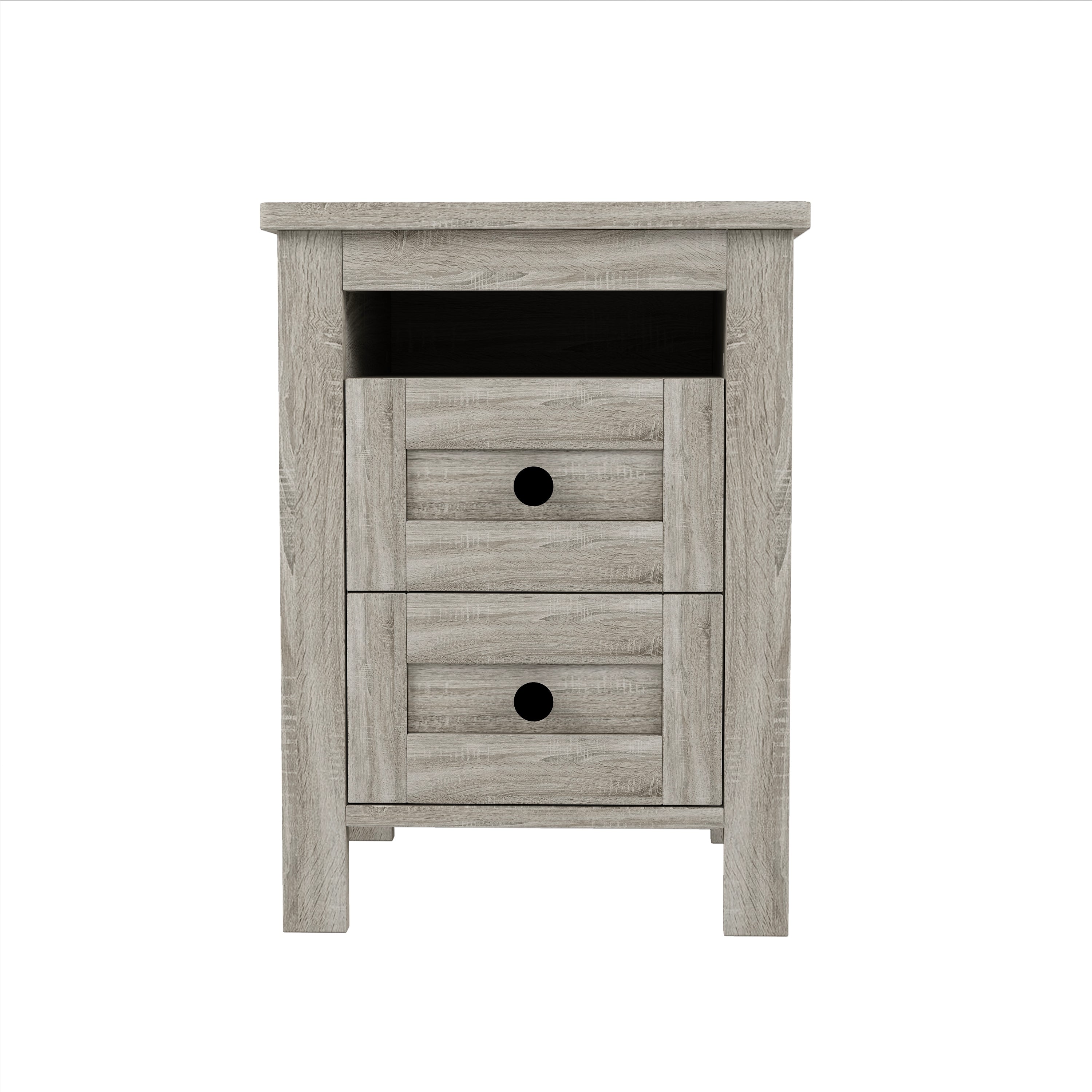 3-Pieces Bedroom Sets Queen Size Farmhouse Platform Bed with Double Sliding Door Storage Headboard and Charging Station, Storage Nightstand and Dresser, Antique Gray(Old SKU HL000092AAG) - Grand Goldman Shop