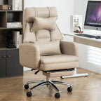 Swivel Ergonomic Office Chair, Technology Leather  High Back Office Chair with Lumbar Support Headrest, Sedentary Comfortable