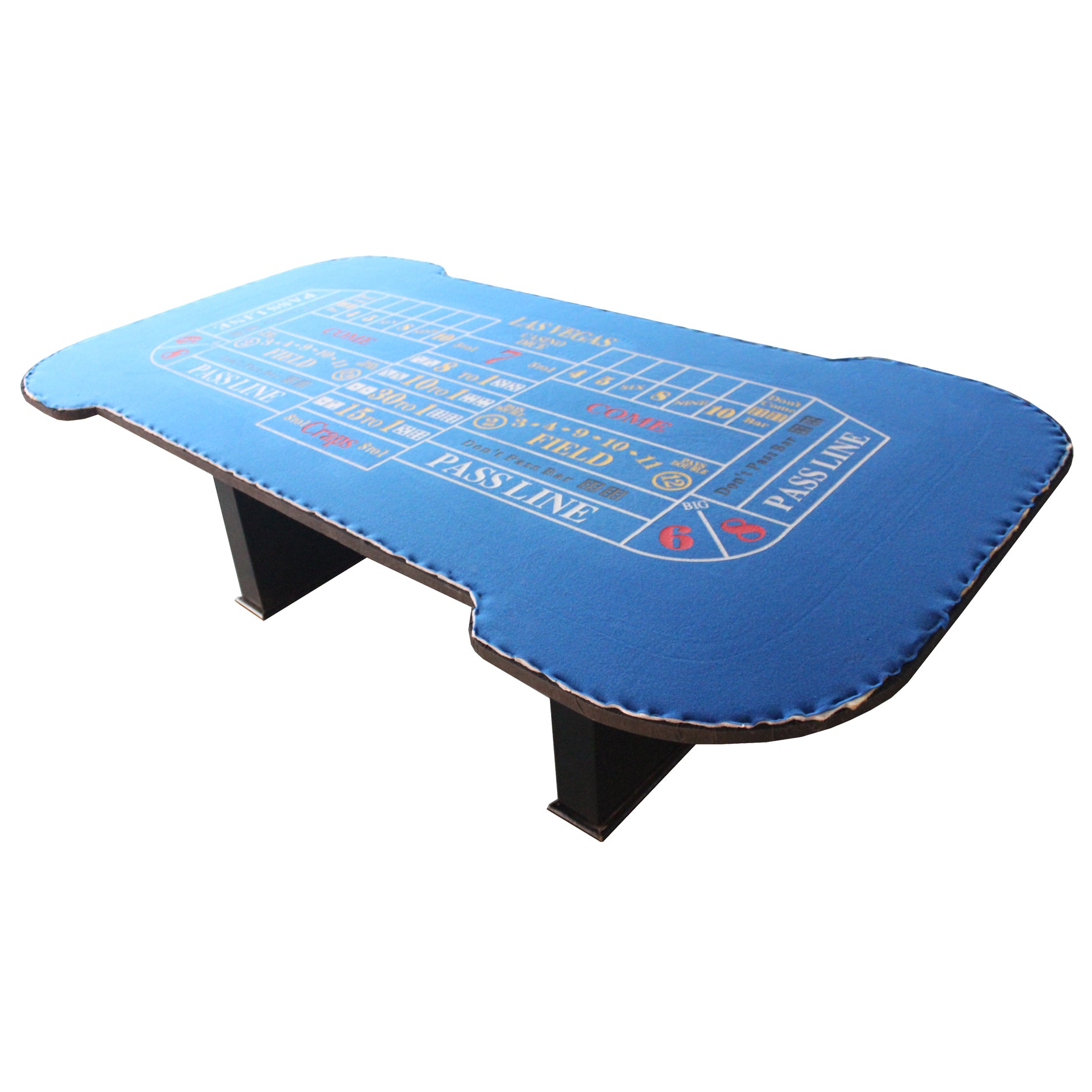 93' Deluxe Casino Dice Game Craps Table with Felt Diamond Pyramid Bumper Rubber Design, Blue | Premium Home Decor - Grand Gol