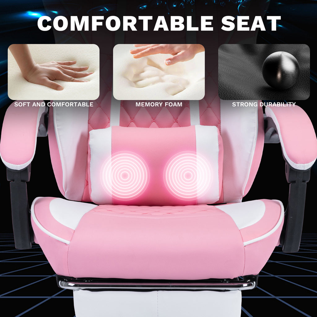 Ergonomic Video Gamer Chairs,Computer Gaming Chairs with Massage Lumbar Support and footrest,Racing Style Computer Chair Adju