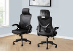 Office Chair, Adjustable Height, Ergonomic, Swivel, Work, Black Metal, Black Mesh, Contemporary, Modern - Grand Goldman