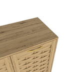 Storage Cabinet with 3 Doors, Wood Sideboard Buffet Storage with Adjustable Shelf, Anti-tip Kit Accent Cabinet for Living Room, Hallway, Entryway, Dining Room, Bedroom - Grand Goldman Shop