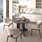 Farmhouse Kitchen Dining Table 59x43 Inch Expandable Oval Top with Removable Leaf Black MDF - Grand Goldman Shop