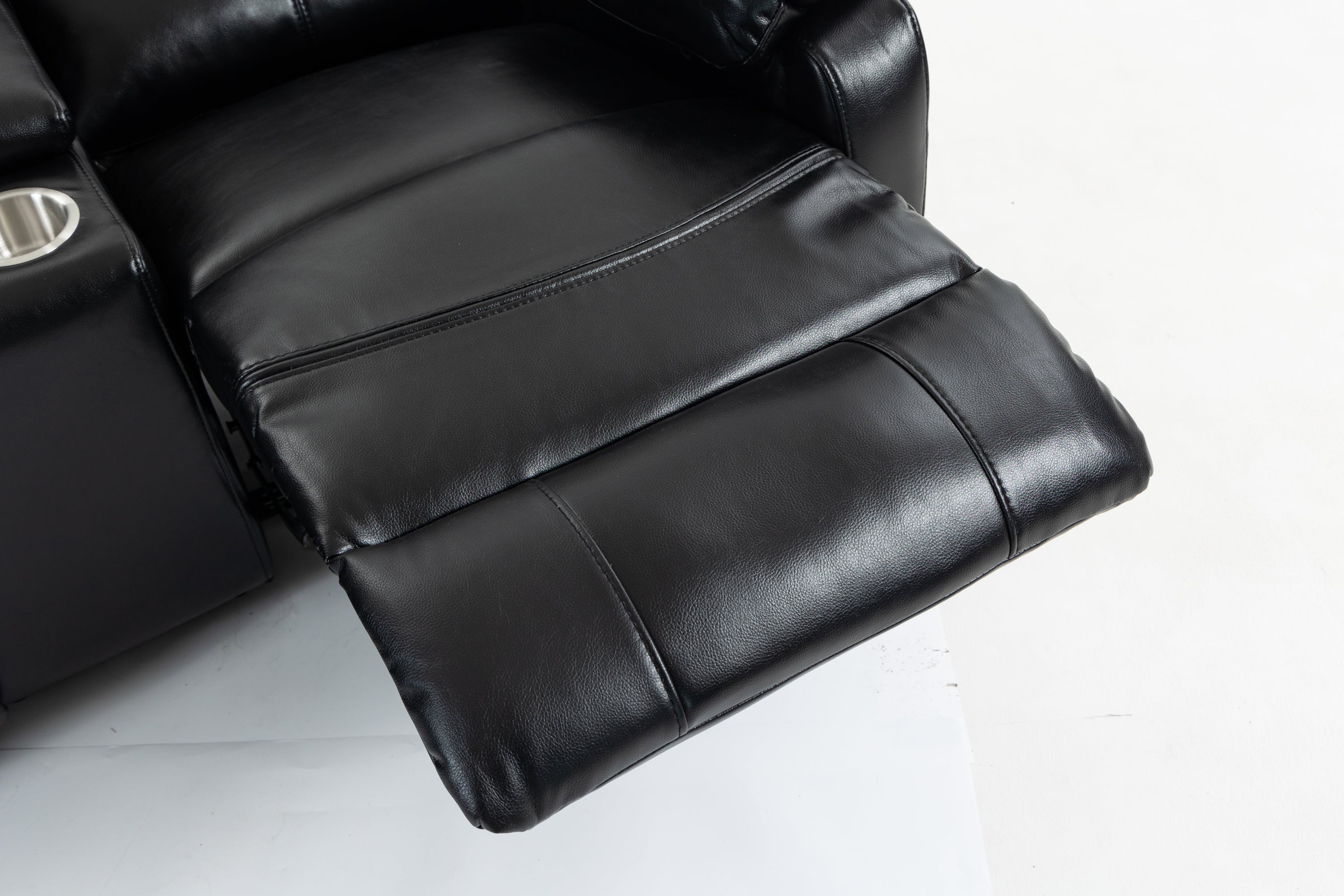 Artificial leather electric sofa bed, 2 lounge chairs, comfortable armrests and backrest lounge chairs, living room sofa set, with coffee table - Grand Goldman Shop