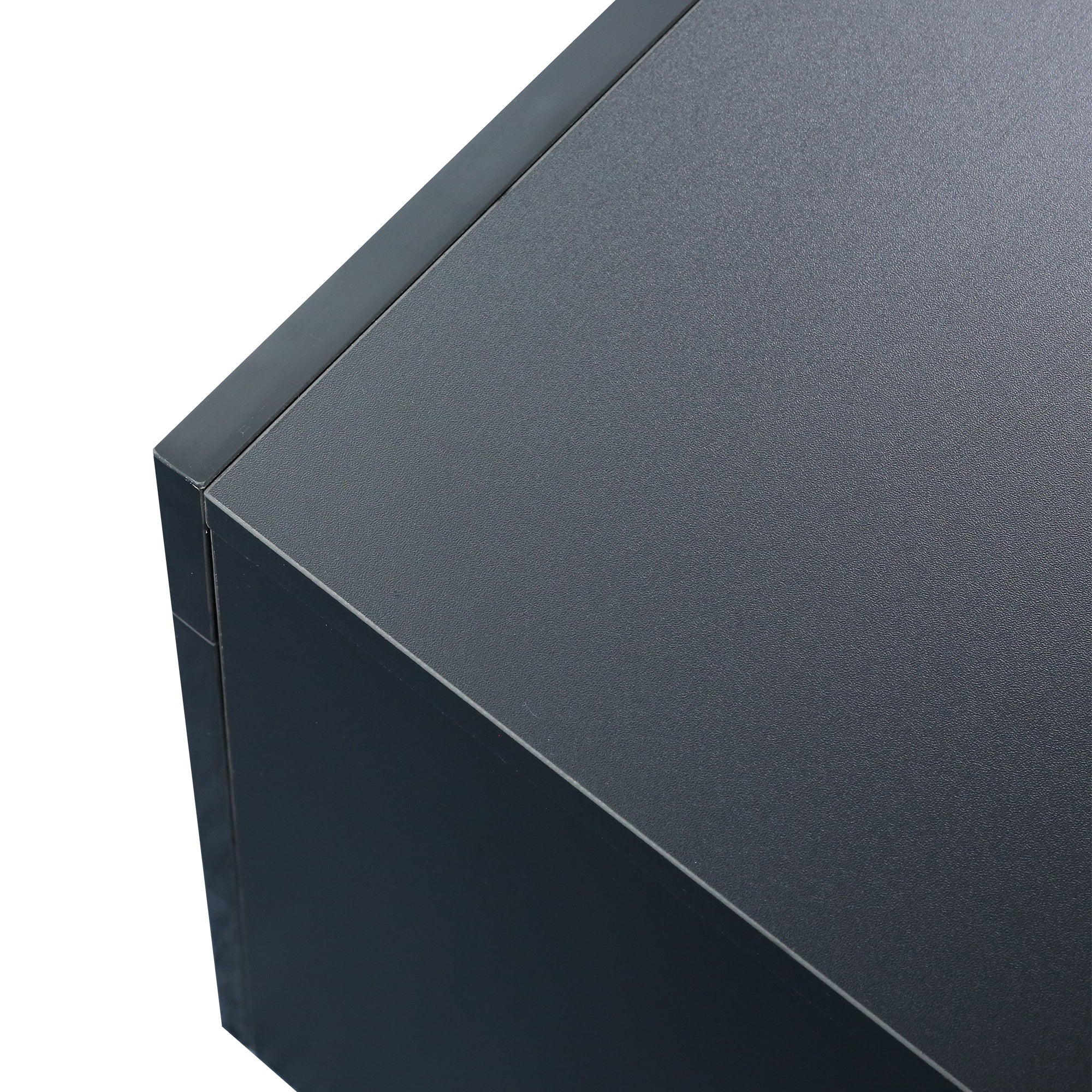 Modern Black TV Stand, 20 Colors LED TV Stand w/Remote Control Lights - Grand Goldman Shop