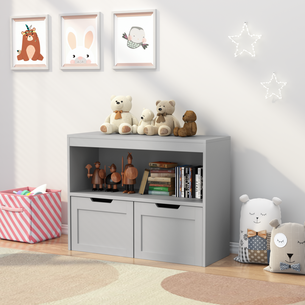 Book Organizer, toy Storage Cabinet Organizer, Gray | Premium Home Decor - Grand Goldman