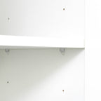 High wardrobe and kitchen cabinet with 2 doors and 3 partitions to separate 4 storage spaces, White - Grand Goldman Shop