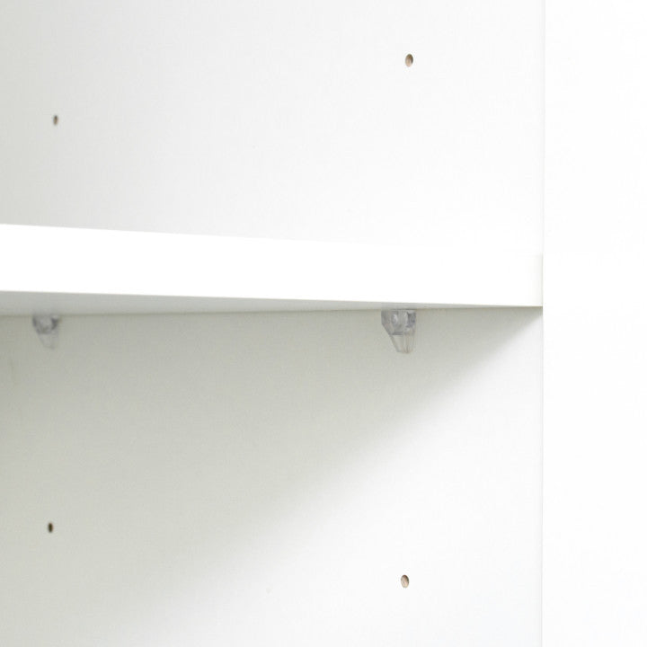 High wardrobe and kitchen cabinet with 2 doors and 3 partitions to separate 4 storage spaces, White - Grand Goldman Shop