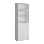 Home 2-Door Bookcase, Modern Storage Unit with Dual Doors and Multi-Tier Shelves -White -Office | Premium Home Decor - Grand 